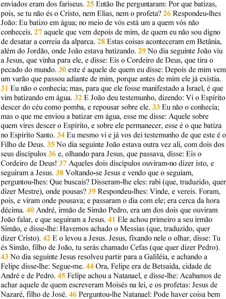 28 Estas coisas aconteceram em Betânia, além do Jordão, onde João estava batizando.