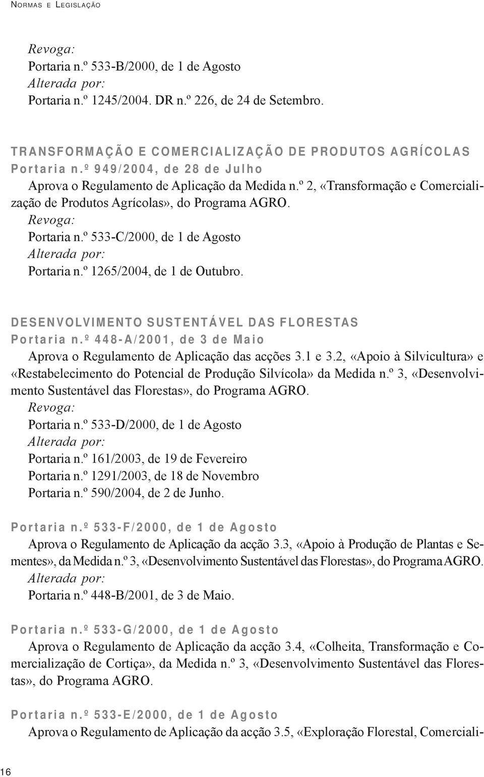 º 2, «Transformação e Comercialização de Produtos Agrícolas», do Programa AGRO. Revoga: Portaria n.º 533-C/2000, de 1 de Agosto Alterada por: Portaria n.º 1265/2004, de 1 de Outubro.