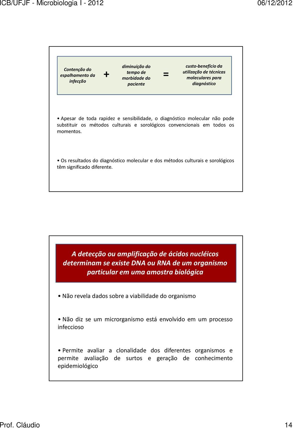 Os resultados do diagnóstico molecular e dos métodos culturais e sorológicos têm significado diferente.