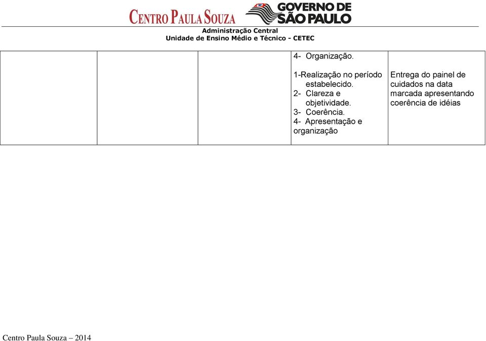 2- Clareza e objetividade. 3- Coerência.