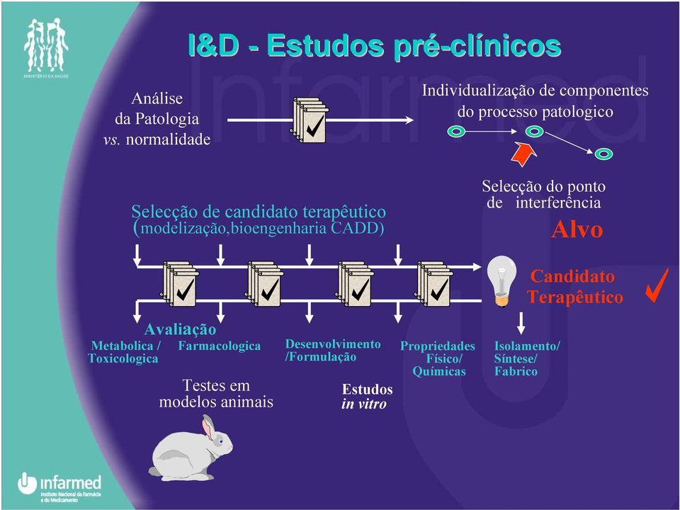 componentes do processo patologico Selecção do ponto de interferência Alvo Candidato Terapêutico