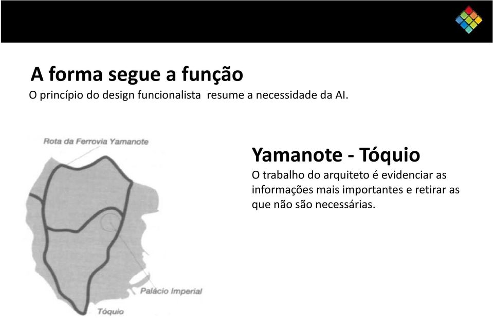 Yamanote-Tóquio O trabalho do arquiteto é evidenciar