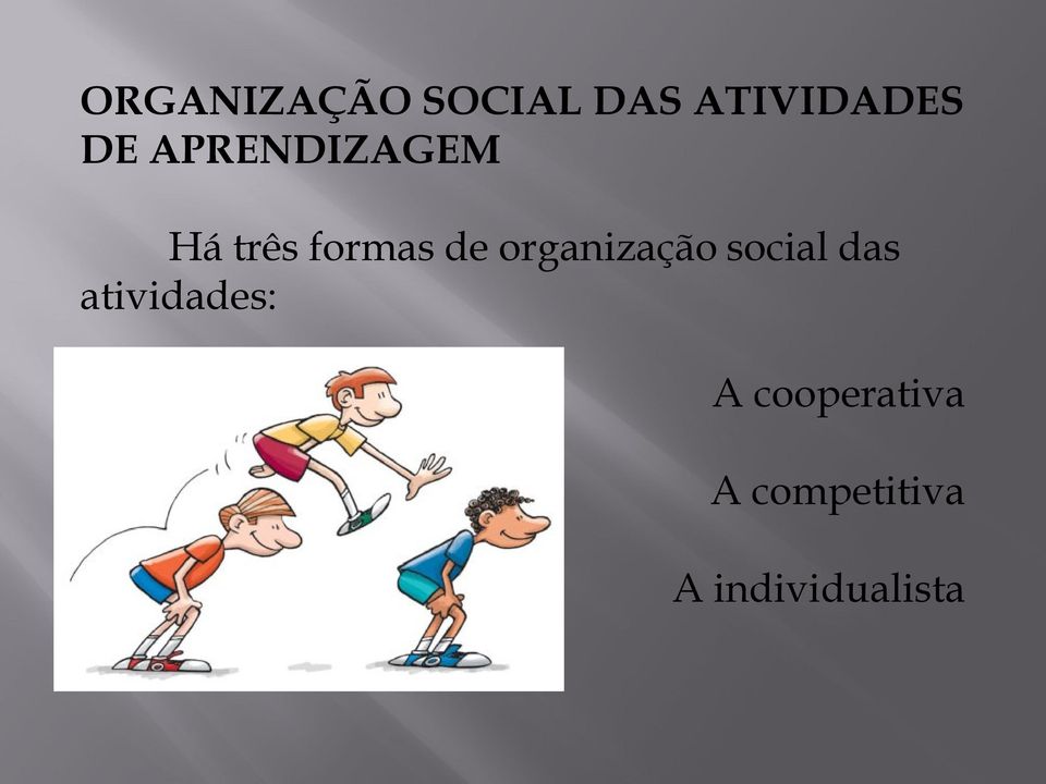 organização social das atividades: A