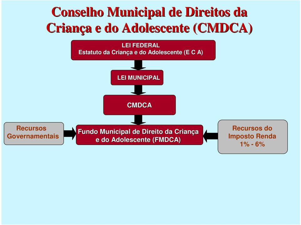 LEI MUNICIPAL CMDCA Recursos Governamentais Fundo Municipal de