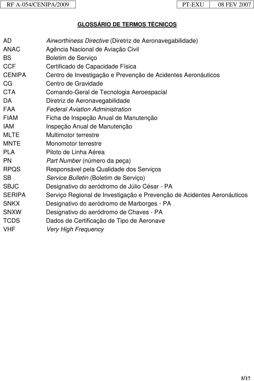 Diretriz de Aeronavegabilidade Federal Aviation Administration Ficha de Inspeção Anual de Manutenção Inspeção Anual de Manutenção Multimotor terrestre Monomotor terrestre Piloto de Linha Aérea Part