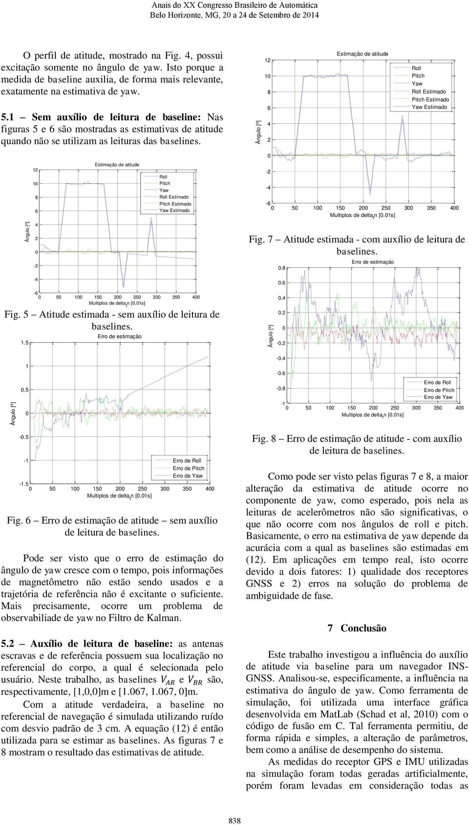 Sm auxílio d litura d asli: Nas figuras 5 6 são mostradas as stimativas d atitud quado ão s utilizam as lituras das aslis.