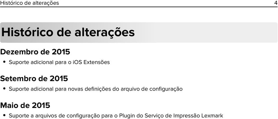 adicional para novas definições do arquivo de configuração Maio de