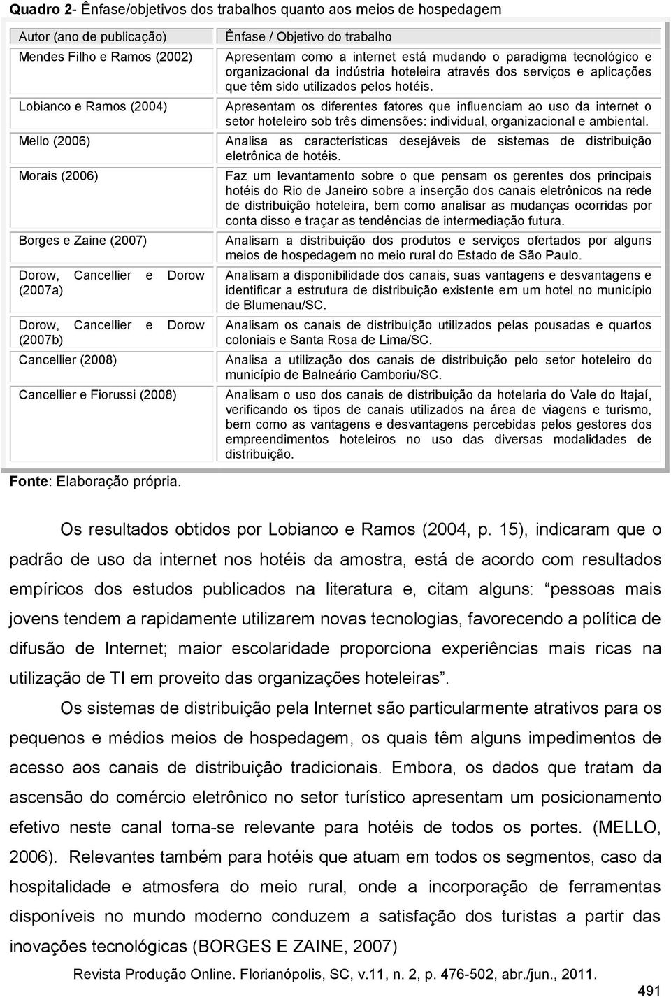 tecnológico e organizacional da indústria hoteleira através dos serviços e aplicações que têm sido utilizados pelos hotéis.