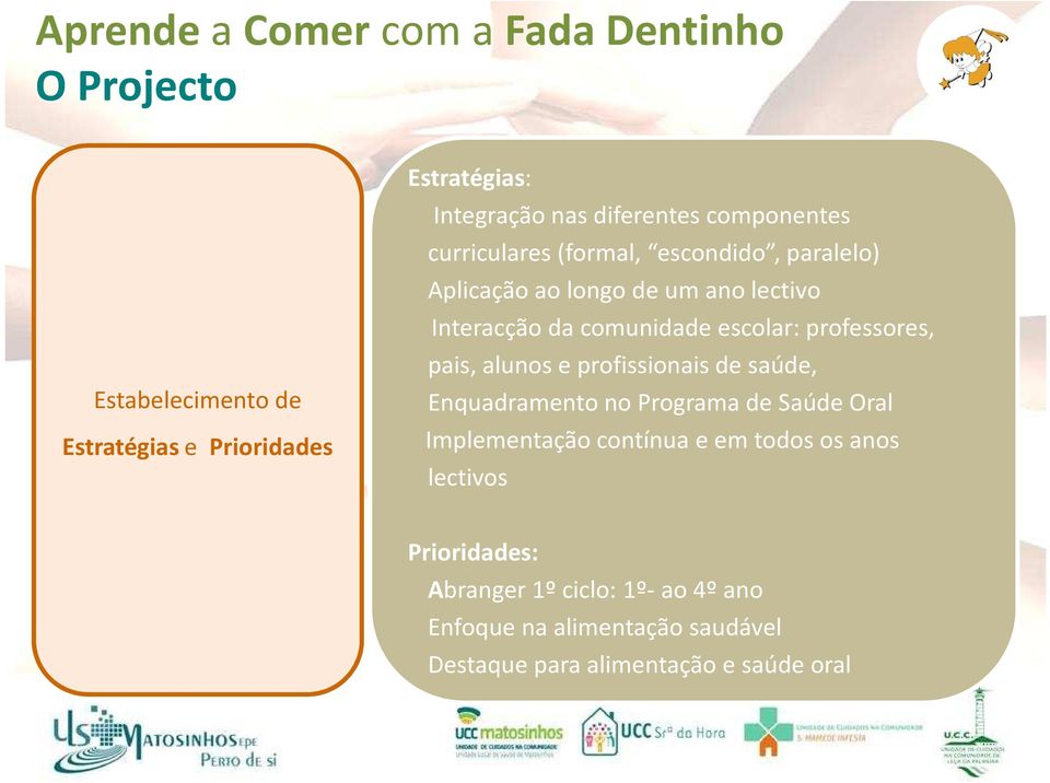 alunos e profissionais de saúde, Enquadramento no Programa de Saúde Oral Implementação contínua e em todos os anos