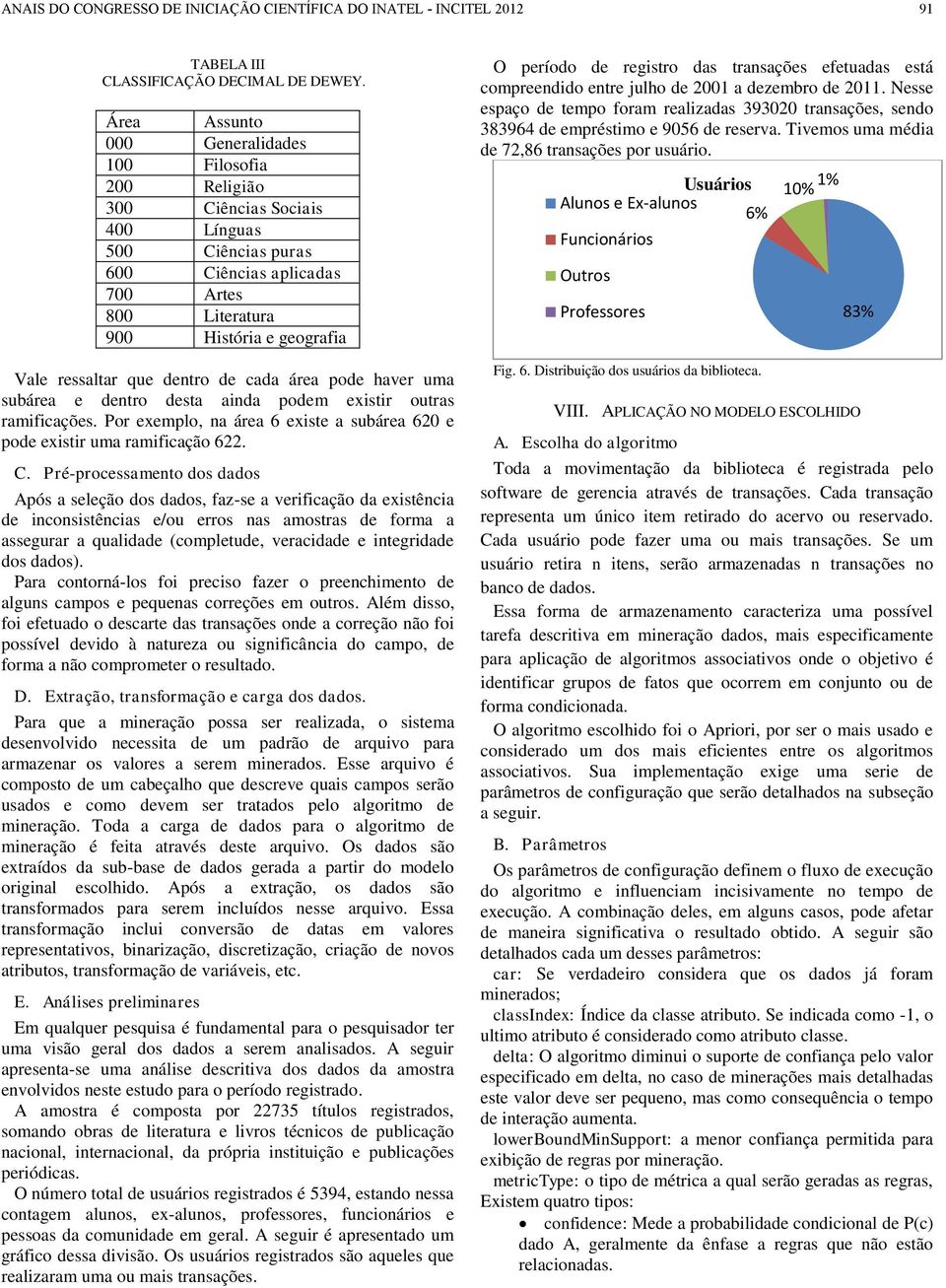 que dentro de cada área pode haver uma subárea e dentro desta ainda podem existir outras ramificações. Por exemplo, na área 6 existe a subárea 620 e pode existir uma ramificação 622. C.