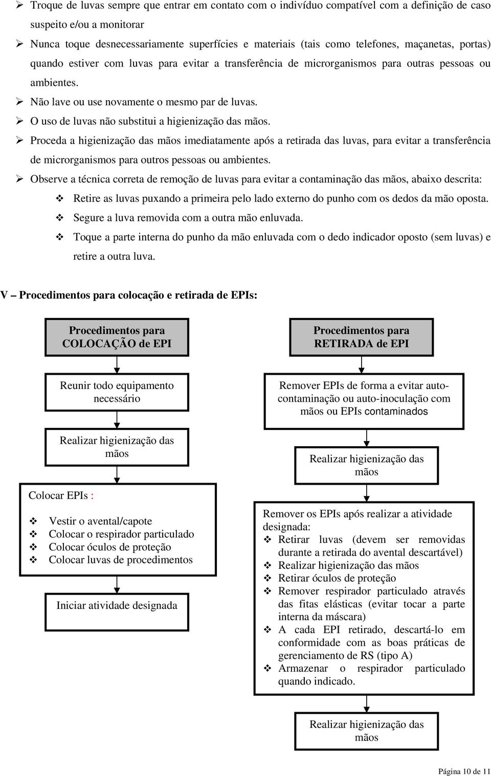 O uso de luvas não substitui a higienização das mãos.