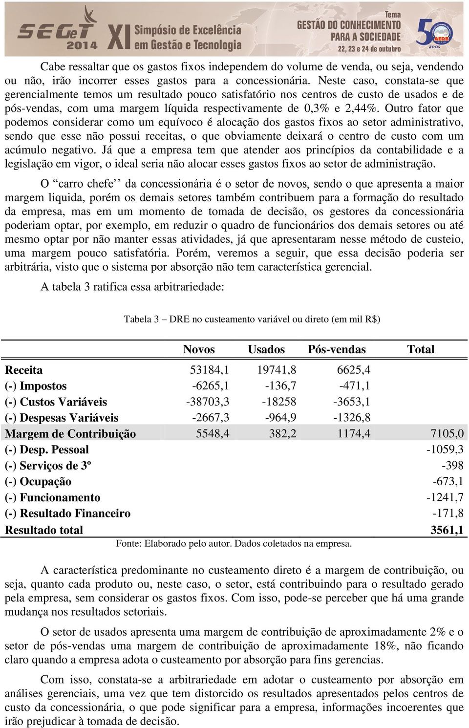 Outro fator que podemos considerar como um equívoco é alocação dos gastos fixos ao setor administrativo, sendo que esse não possui receitas, o que obviamente deixará o centro de custo com um acúmulo