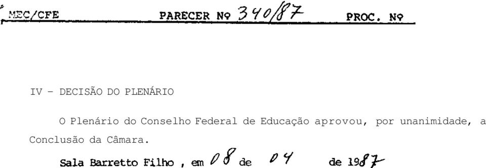 de Educação aprovou, por