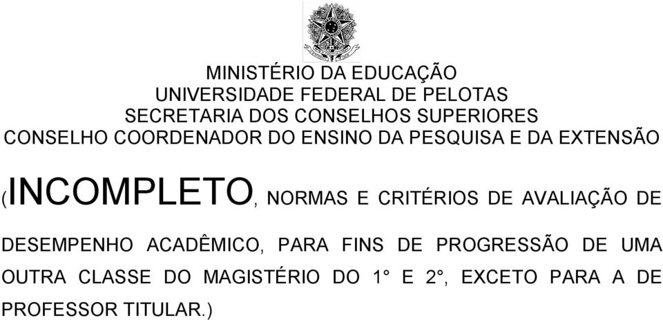 PROGRESSÃO DE UMA OUTRA CLASSE DO