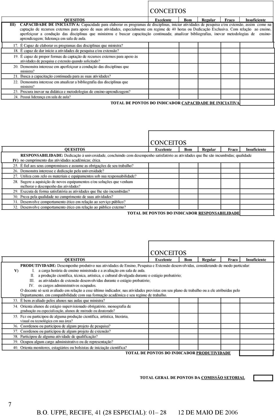 Com relação ao ensino, aperfeiçoar a condução das disciplinas que ministrou e buscar capacitação continuada; atualizar bibliografias, inovar metodologias de ensinoaprendizagem; liderança em sala de