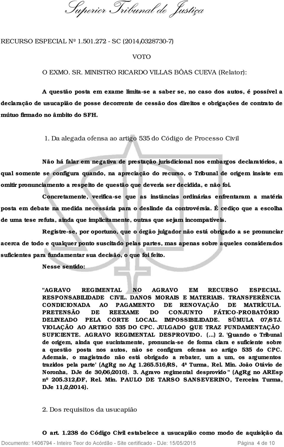 obrigações de contrato de mútuo firmado no âmbito do SFH. 1.