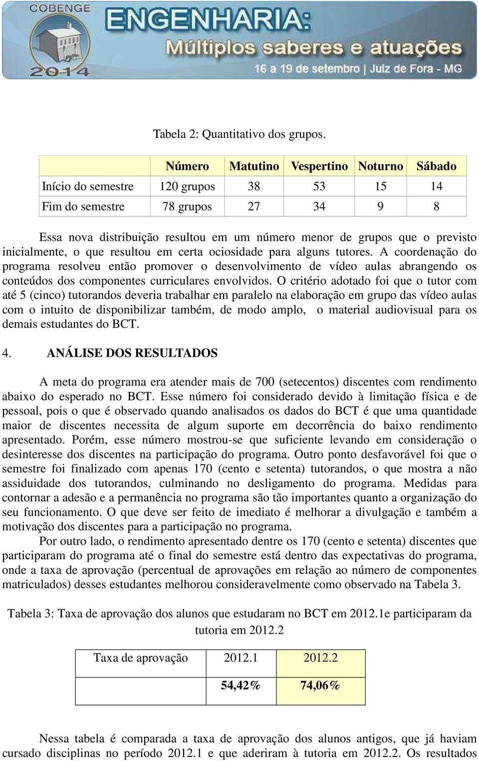 inicialmente, o que resultou em certa ociosidade para alguns tutores.