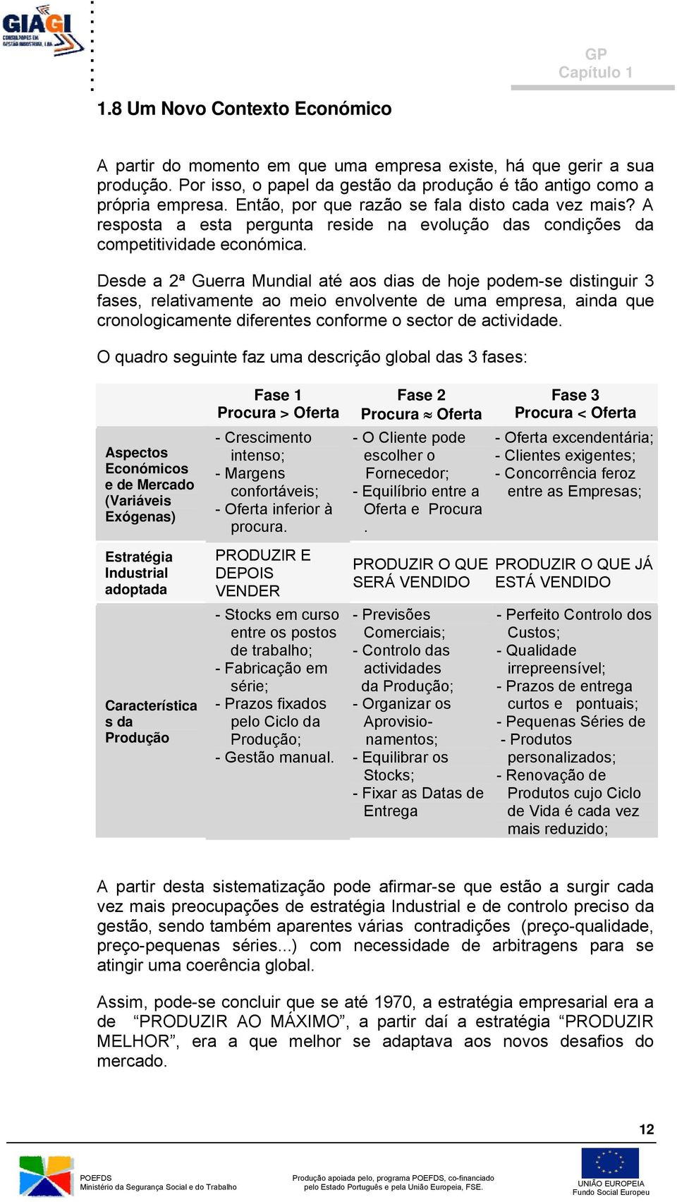 Desde a 2ª Guerra Mundial até aos dias de hoje podem-se distinguir 3 fases, relativamente ao meio envolvente de uma empresa, ainda que cronologicamente diferentes conforme o sector de actividade.