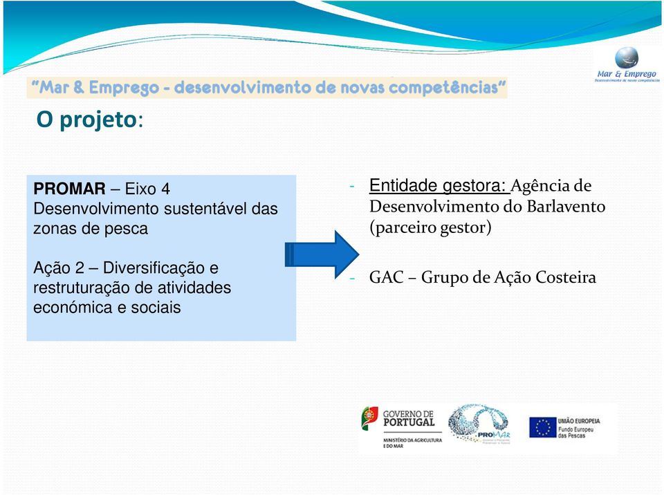 económica e sociais - Entidade gestora: Agência de