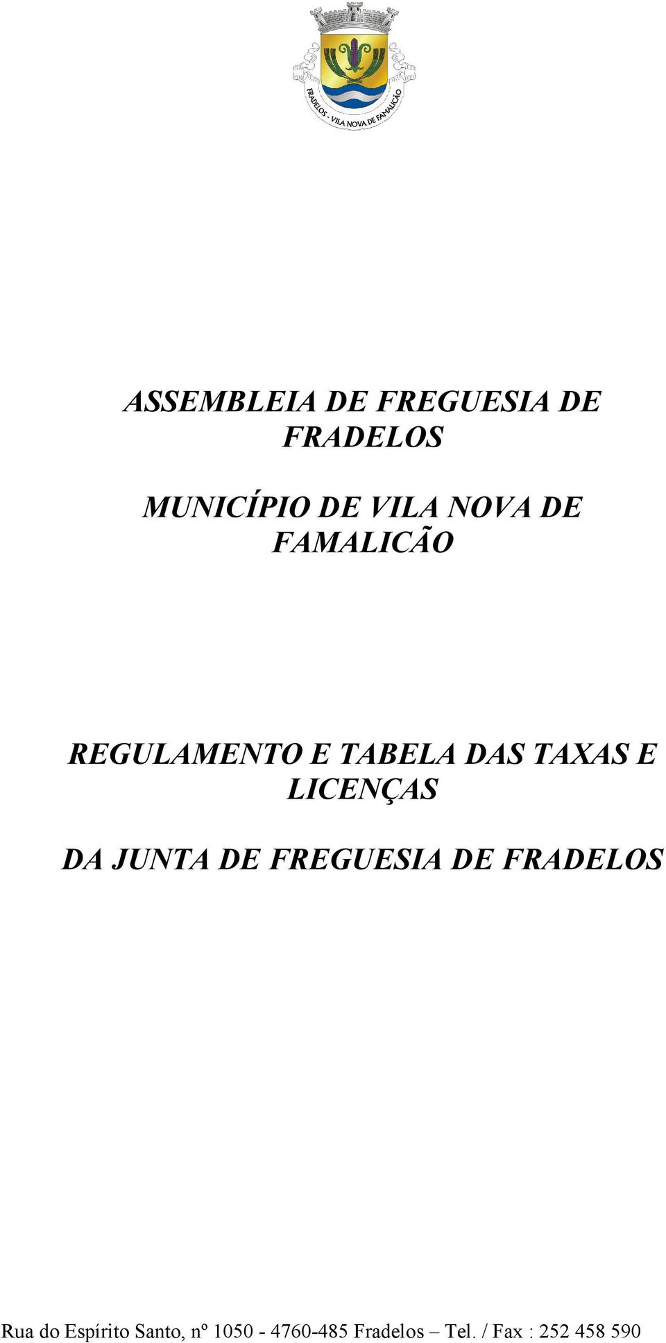 REGULAME TO E TABELA DAS TAXAS E