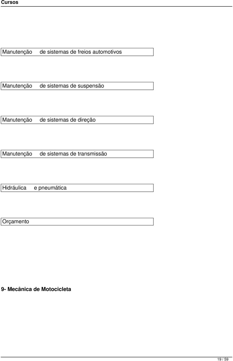 direção Manutenção de sistemas de transmissão