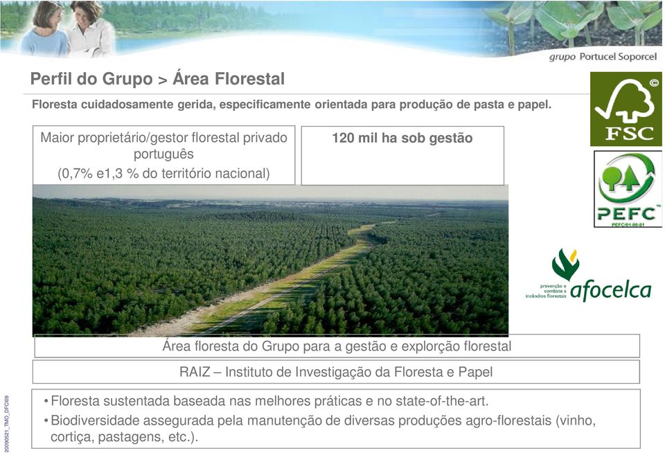 Grupo para a gestão e explorção florestal RAIZ Instituto de Investigação da Floresta e Papel Floresta sustentada baseada nas melhores