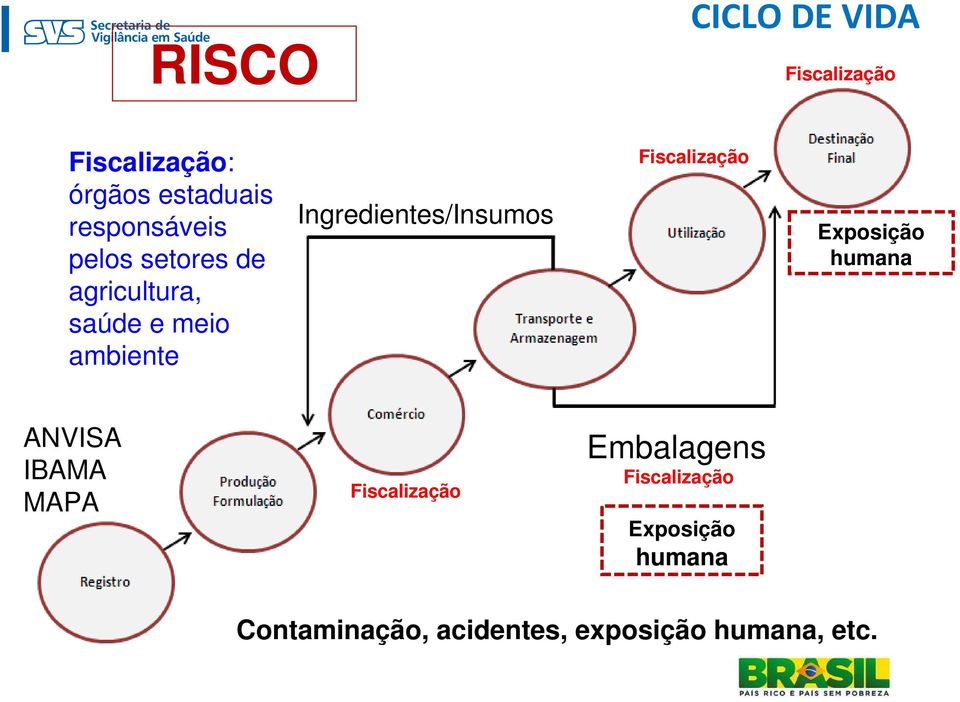 Ingredientes/Insumos Fiscalização Exposição humana ANVISA IBAMA MAPA