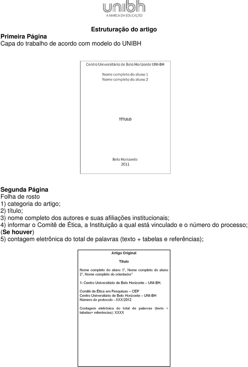 afiliações institucionais; 4) informar o Comitê de Ética, a Instituição a qual está vinculado e o