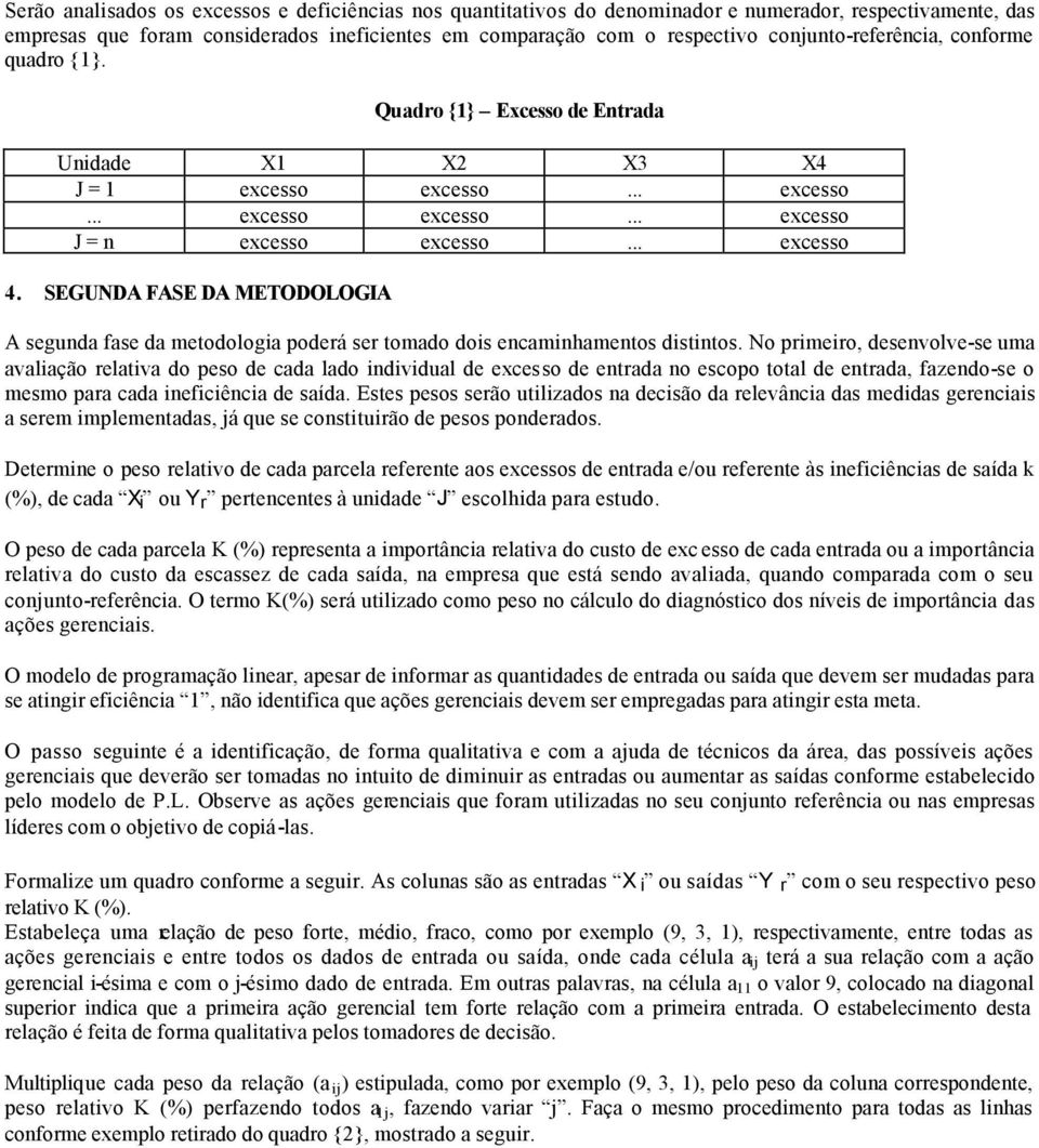 SEGUNDA FASE DA METODOLOGIA A segunda fase da metodologia poderá ser tomado dois encaminhamentos distintos.