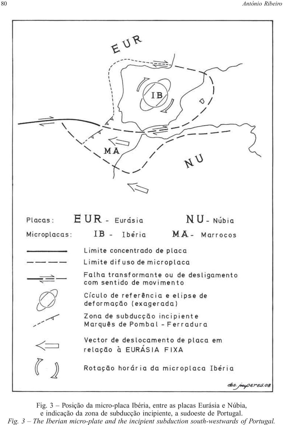 Núbia, e indicação da zona de subducção incipiente, a