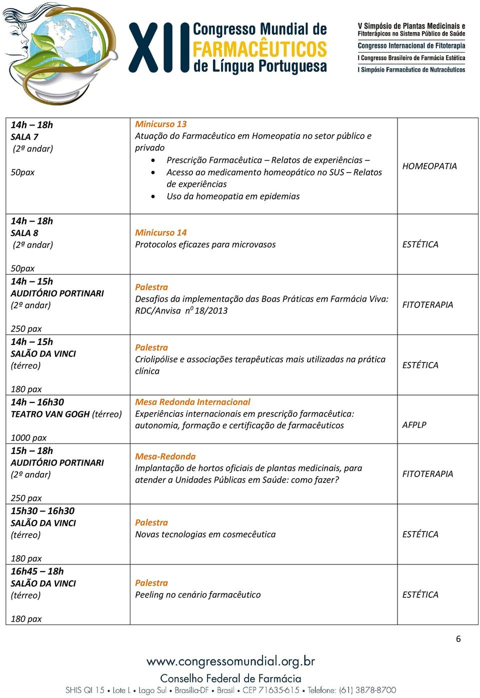 Práticas em Farmácia Viva: RDC/Anvisa n 0 18/2013 Criolipólise e associações terapêuticas mais utilizadas na prática clínica Mesa Redonda Internacional Experiências internacionais em prescrição