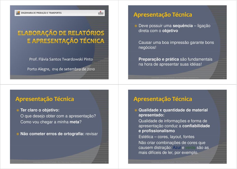 Flávia Santos Twardowski Pinto 2 Ter claro o objetivo: O que desejo obter com a apresentação? Como vou chegar a minha meta?