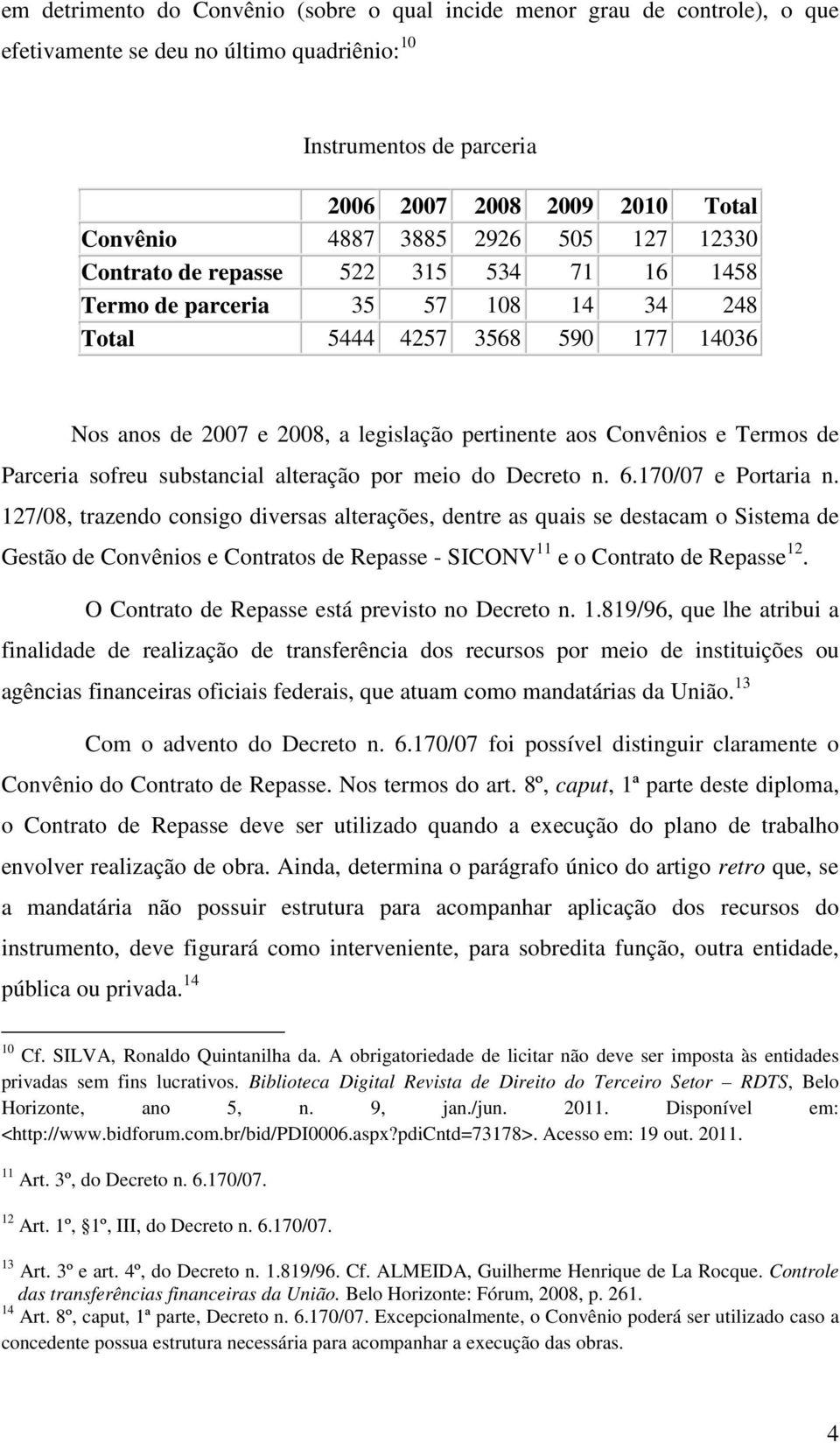 Termos de Parceria sofreu substancial alteração por meio do Decreto n. 6.170/07 e Portaria n.