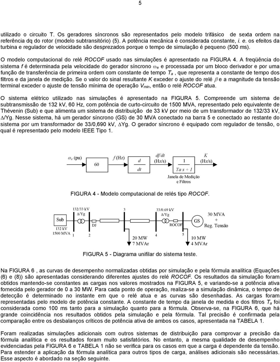 O modelo computacional do relé ROCOF usado nas simulações é apresentado na FIGURA 4.