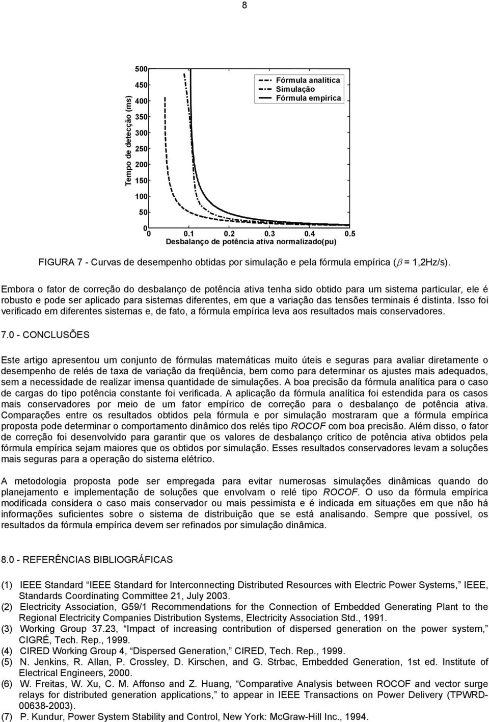 terminais é distinta. Isso foi verificado em diferentes sistemas e, de fato, a fórmula empírica leva aos resultados mais conservadores. 7.