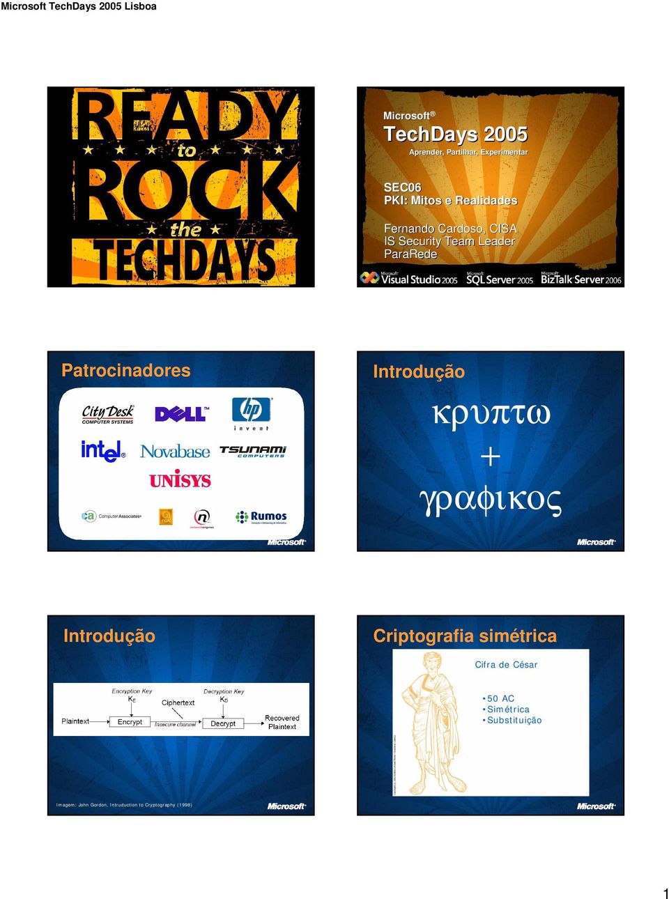 Ptrocindores Introdução κρυπτω + γραφικος Introdução Criptogrfi simétric Cifr de