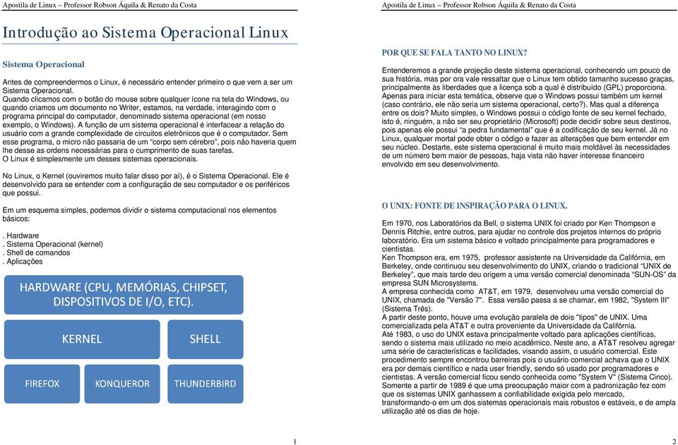 denominado sistema operacional (em nosso exemplo, o Windows).