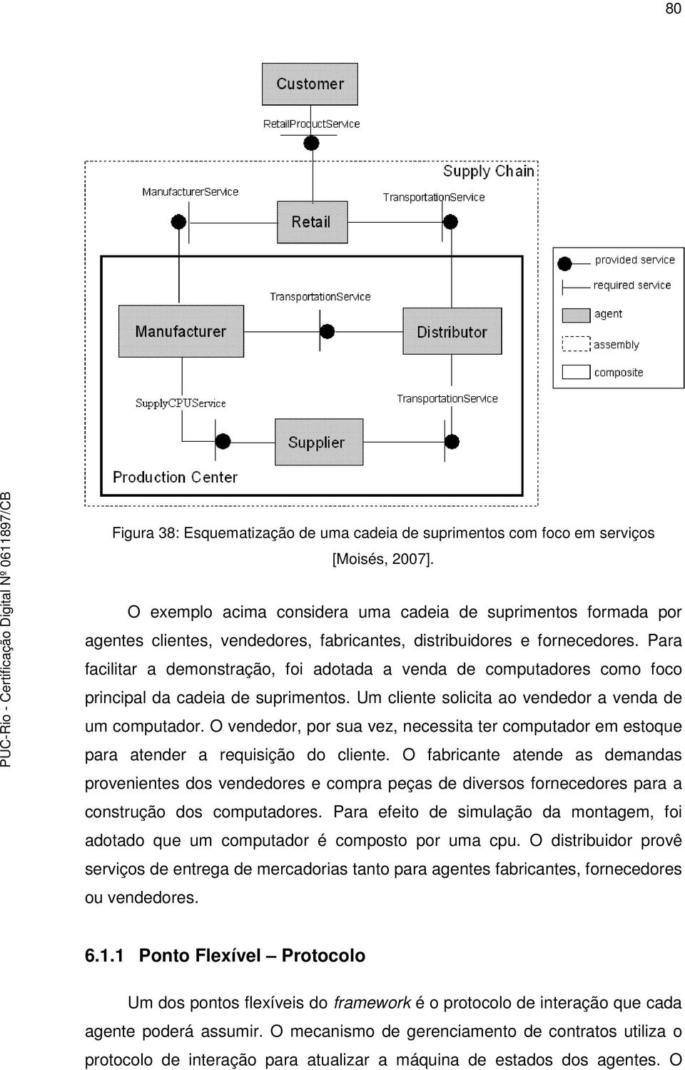 Para facilitar a demonstração, foi adotada a venda de computadores como foco principal da cadeia de suprimentos. Um cliente solicita ao vendedor a venda de um computador.