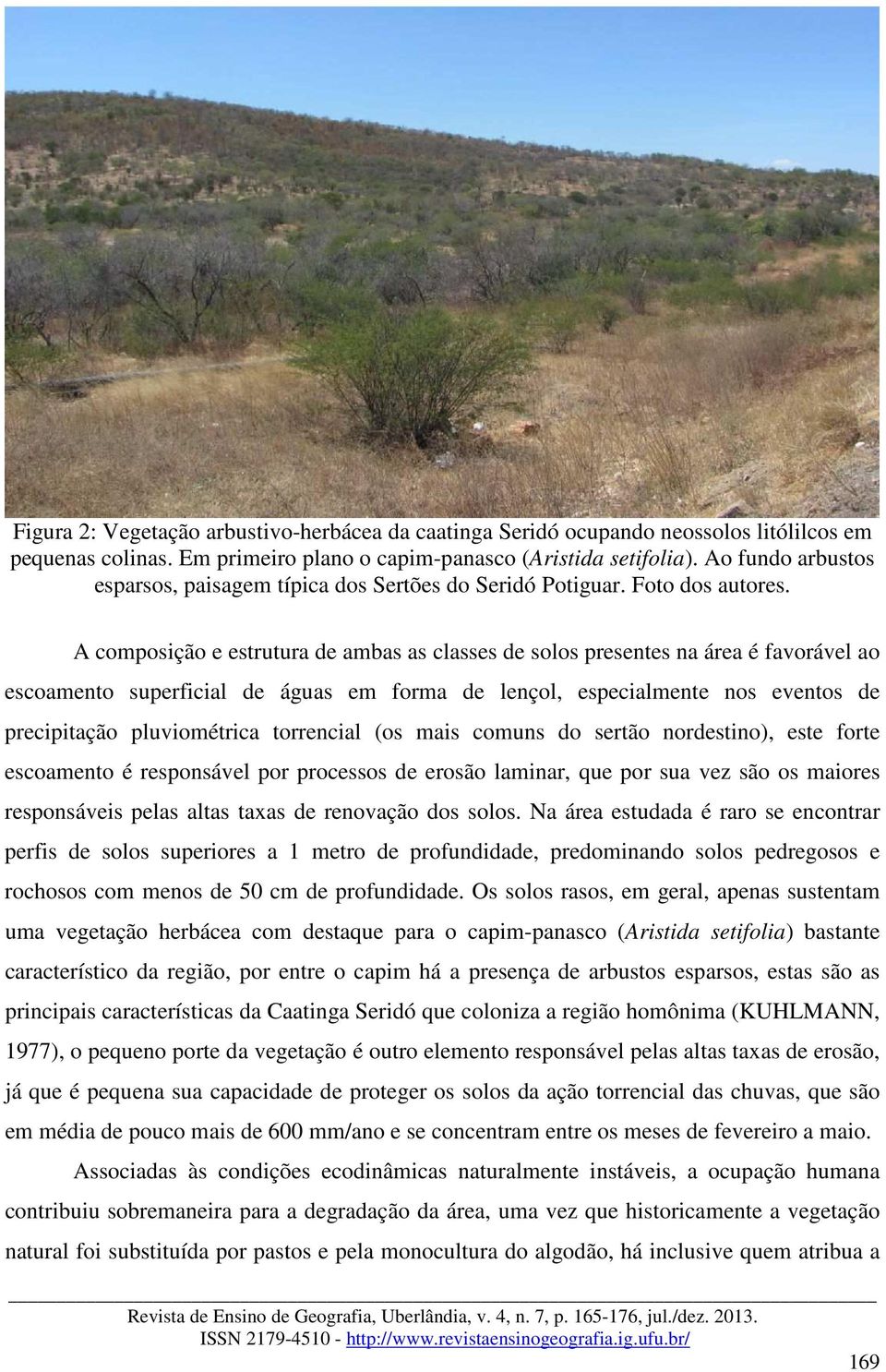 A composição e estrutura de ambas as classes de solos presentes na área é favorável ao escoamento superficial de águas em forma de lençol, especialmente nos eventos de precipitação pluviométrica