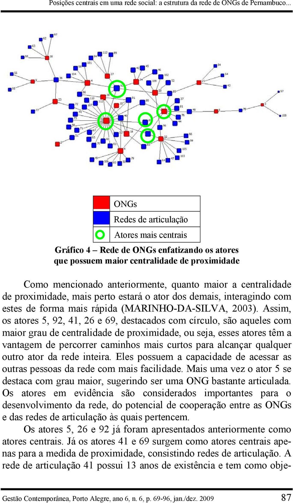 de proximidade, mais perto estará o ator dos demais, interagindo com estes de forma mais rápida (MARINHO-DA-SILVA, 2003).