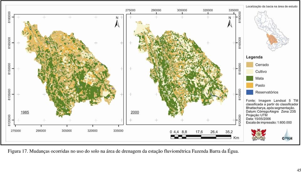 solo na área de drenagem da