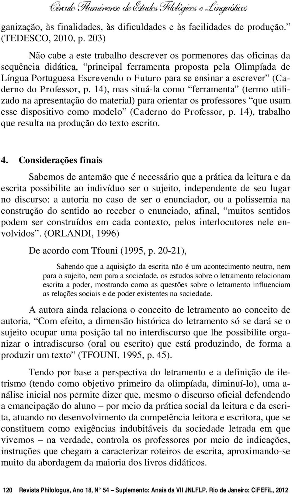 escrever (Caderno do Professor, p.