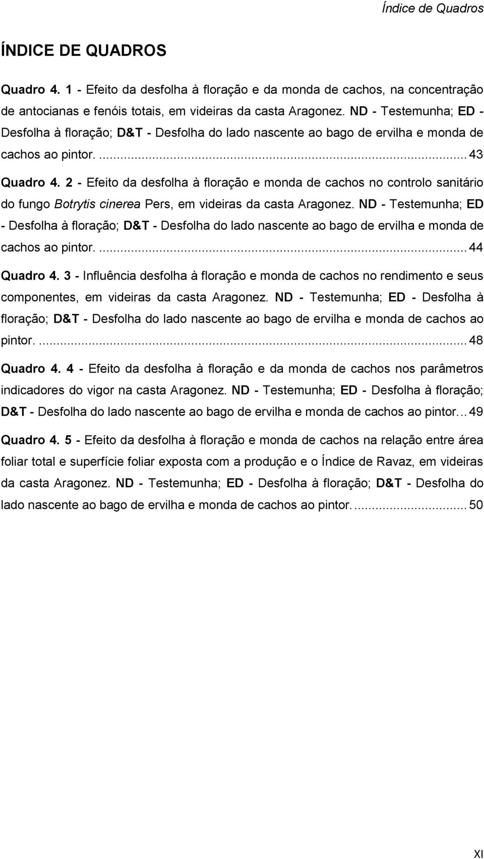 2 - Efeito da desfolha à floração e monda de cachos no controlo sanitário do fungo Botrytis cinerea Pers, em videiras da casta Aragonez.