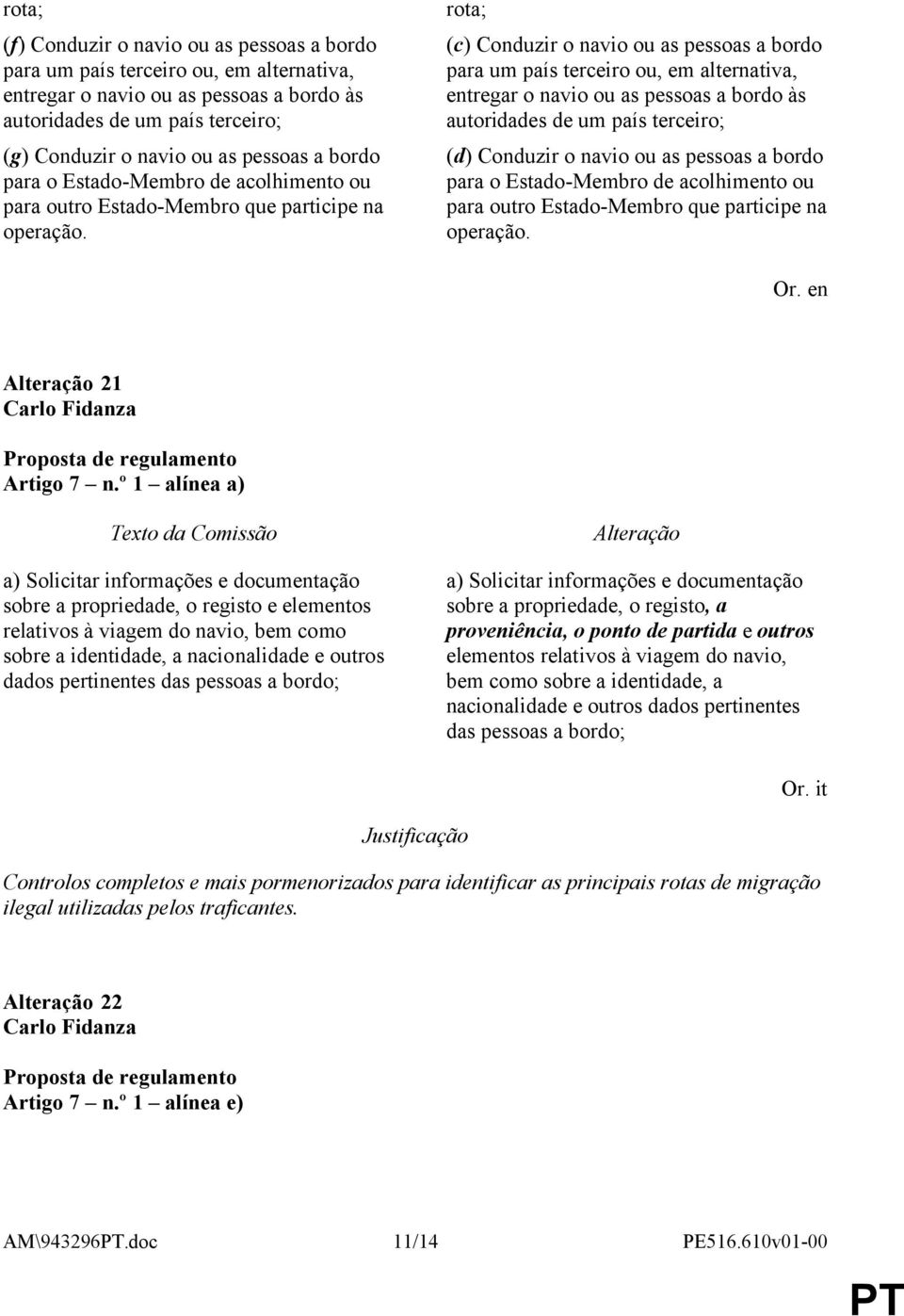 rota; (c) Conduzir o navio ou as pessoas a bordo para um país terceiro ou, em alternativa, entregar o navio ou as pessoas a bordo às autoridades de um país terceiro; (d) Conduzir o navio ou as  21