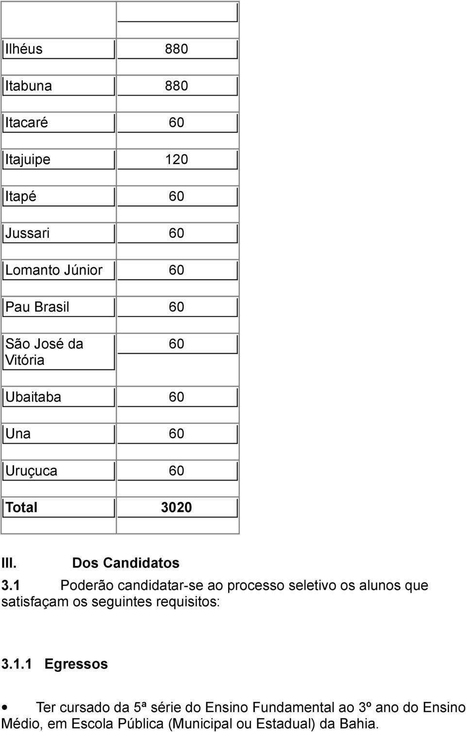 1 Poderão candidatar-se ao processo seletivo os alunos que satisfaçam os seguintes requisitos: 3.1.1