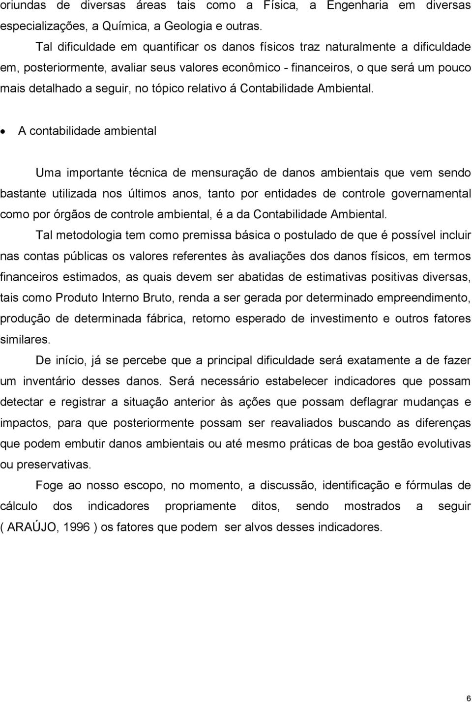 tópico relativo á Contabilidade Ambiental.