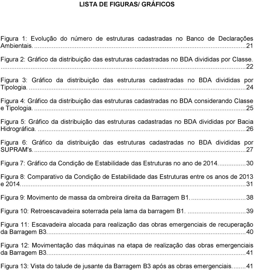 ... 24 Figura 4: Gráfico da distribuição das estruturas cadastradas no BDA considerando Classe e Tipologia.