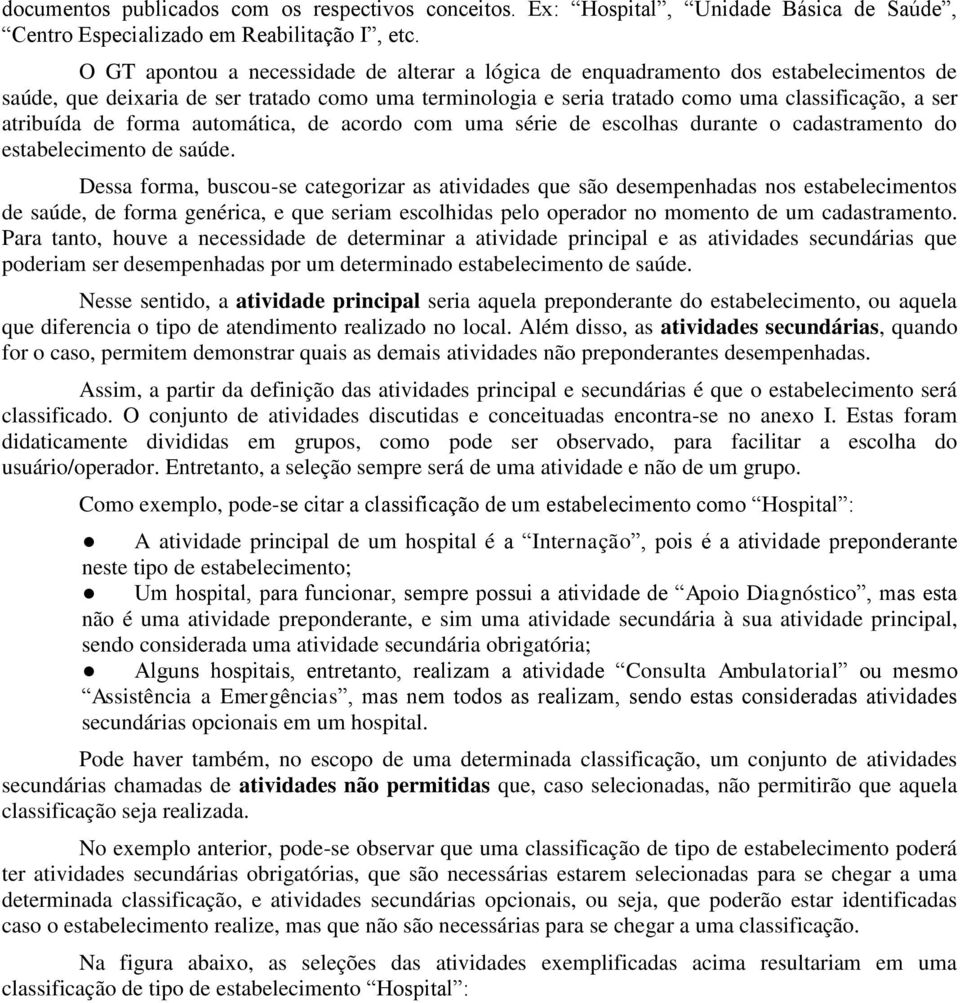 atribuída de forma automática, de acordo com uma série de escolhas durante o cadastramento do estabelecimento de saúde.