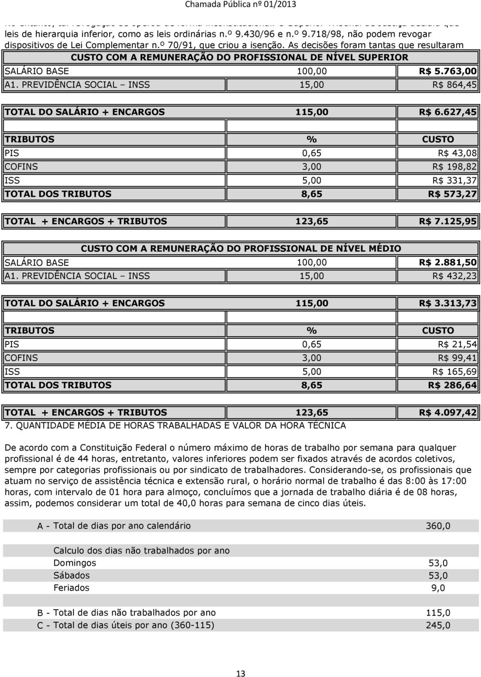 As decisões foram tantas que resultaram COM A REMUNERAÇÃO DO PROFISSIONAL DE NÍVEL SUPERIOR SALÁRIO BASE 100,00 R$ 5.763,00 A1.