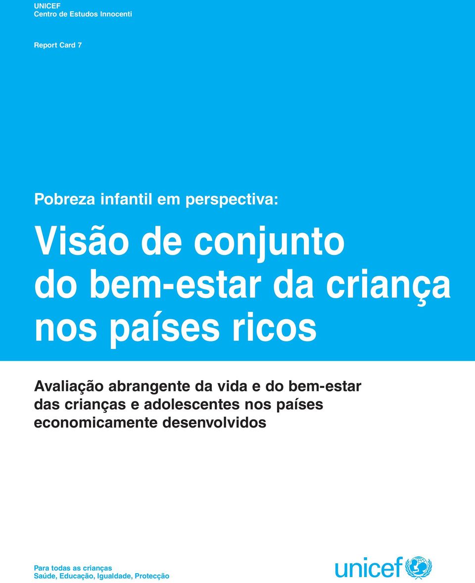 Avaliaçã abrangente da vida e d bem-estar das crianças e adlescentes ns